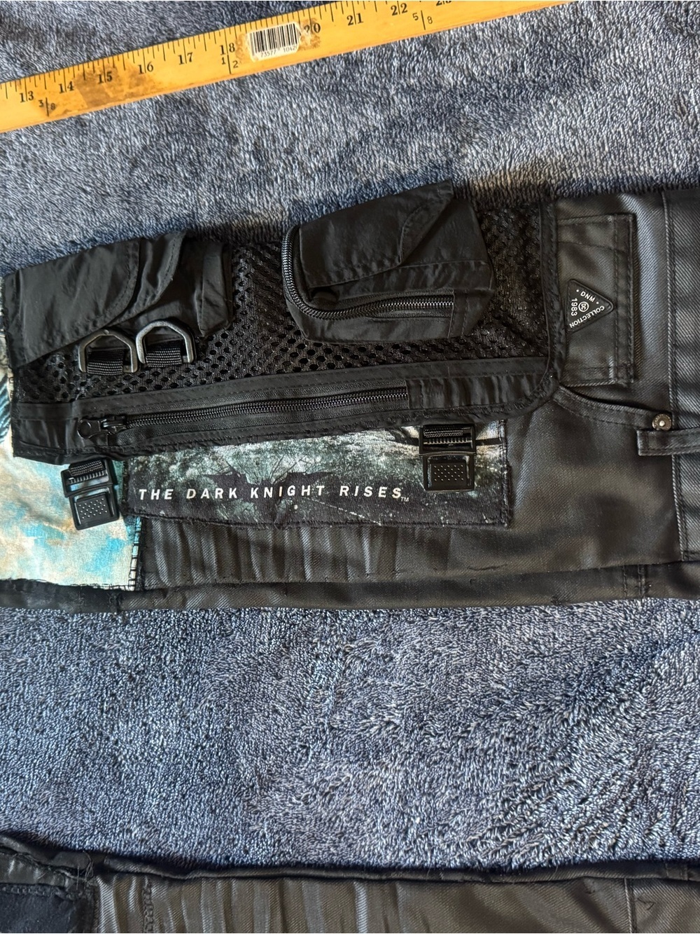 Reason Black Patchwork Graphic Slim Straight Jeans with Blue & Purple Accents - Picture 14 of 16